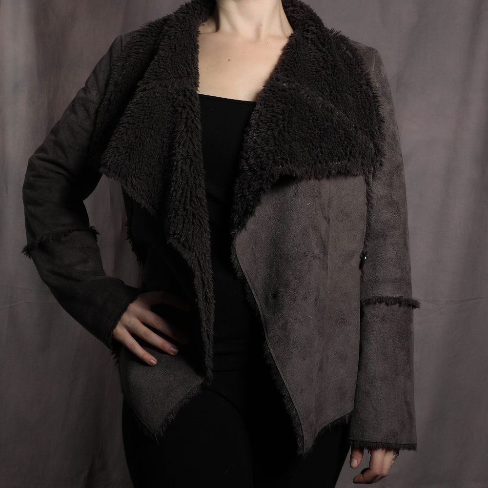 Dolce Cabo Faux Fury Drape Jacket